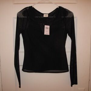 NWT ABERCROMBIE Long-Sleeve Sheer Top w/ Tank